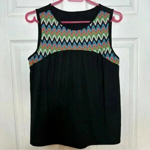 Shein Tank Top  Chevron Print Black Size Large